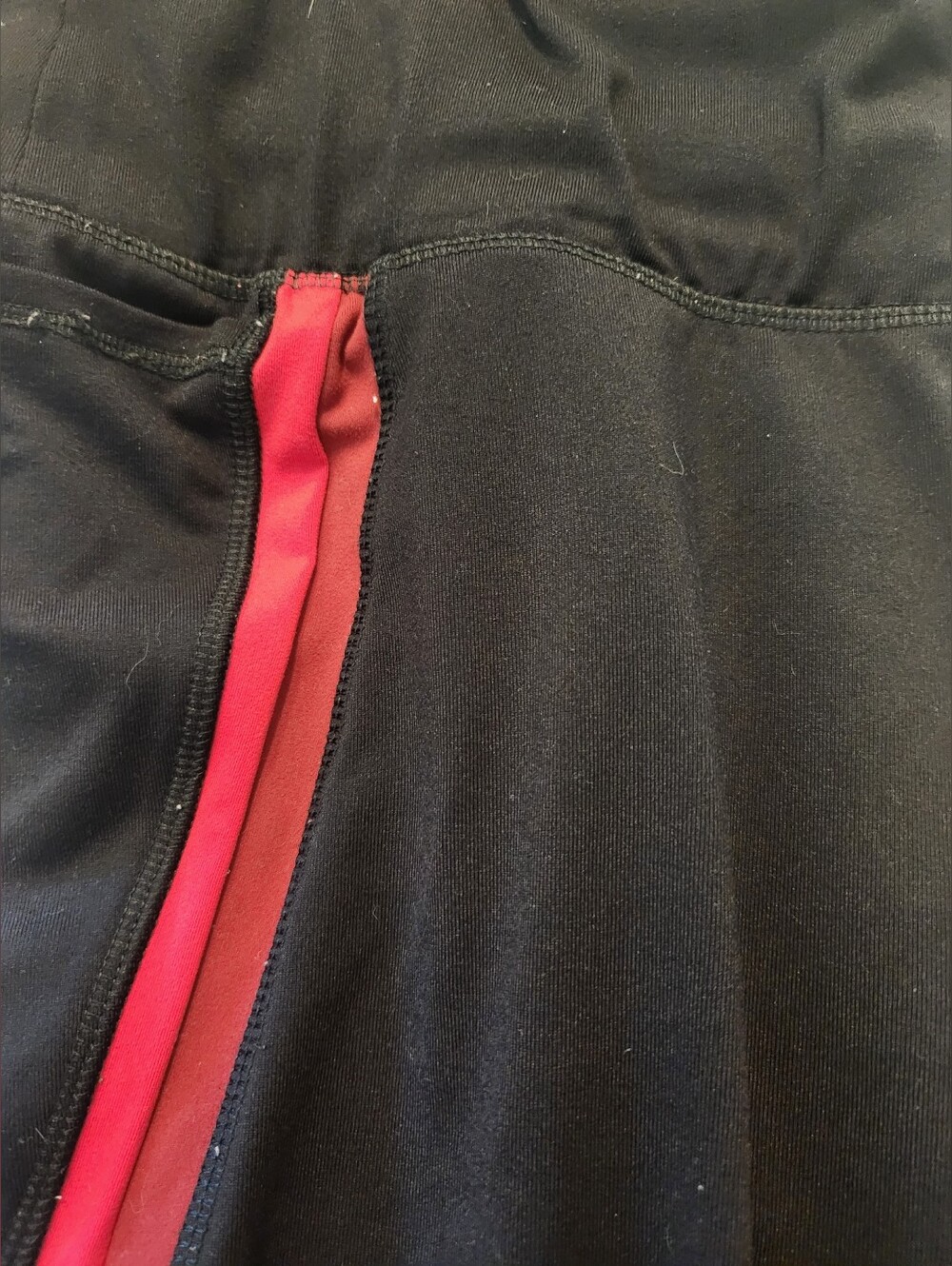 Black Leggings with Red Side Stripe